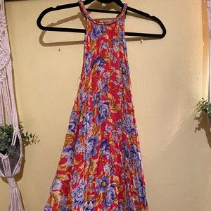 Tropical Midi Dress with Braided Detailing and Open Back from American Eagle
